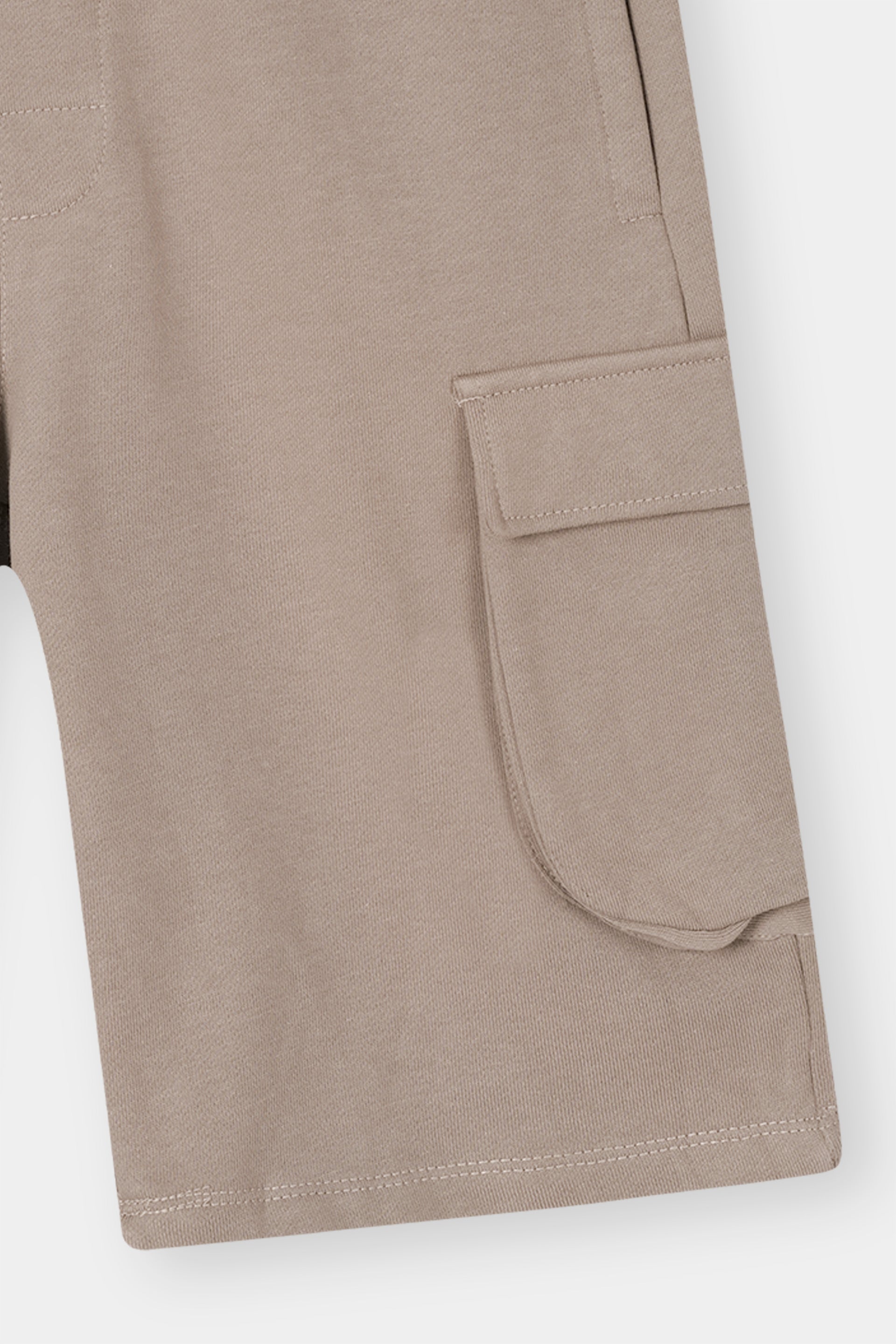 L-BROWN TERRY 5 POCKET ZIP CARGO SHORT