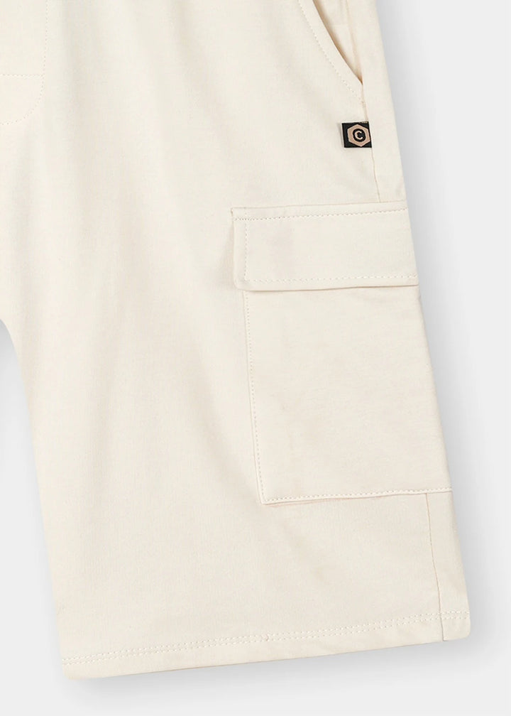 Bone Cream Stretch Cargo Shorts
