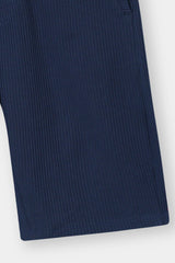 NAVY WAFFLE KNIT CROSS POCKET SHORT