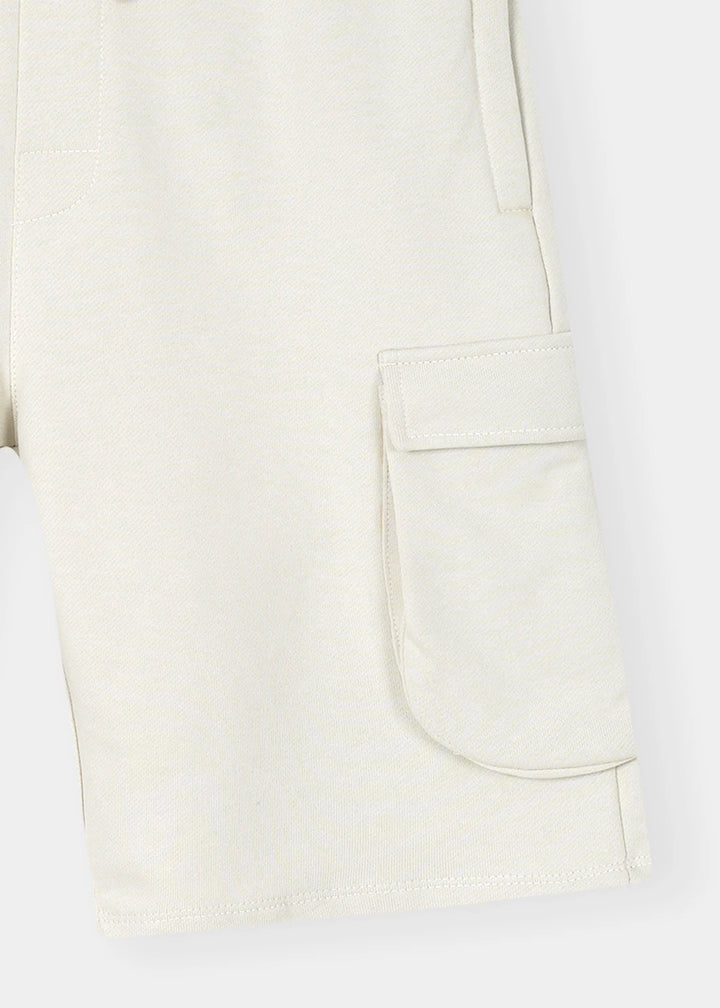 Ecru Luxe Terry Cargo Shorts