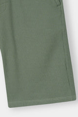 C-GREEN WAFFLE KNIT CROSS POCKET SHORT