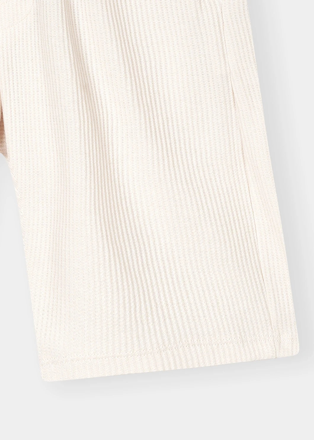 Ivory Waffle Knit Shorts