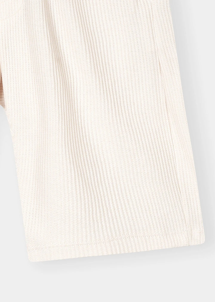 Ivory Waffle Knit Shorts