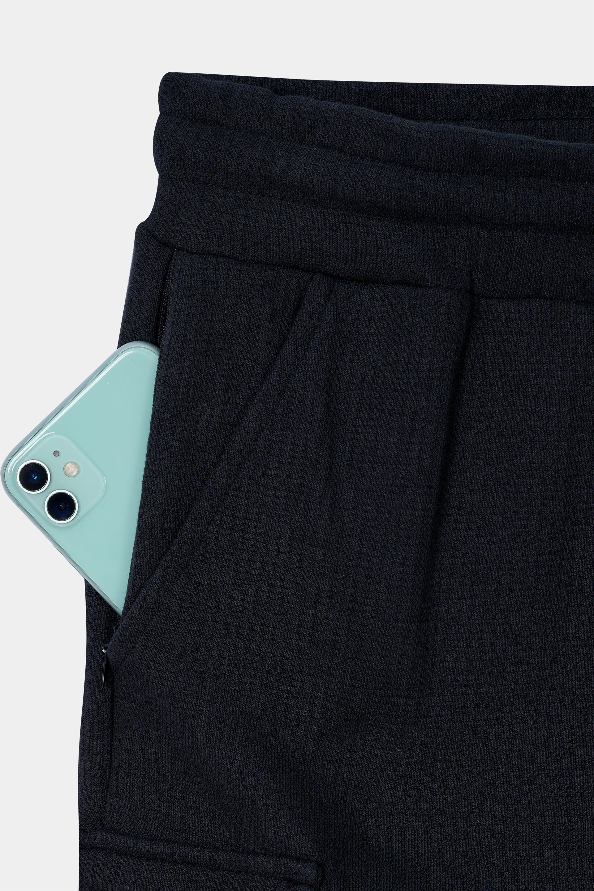 NAVY TERRY 5 POCKET ZIP CARGO SHORT