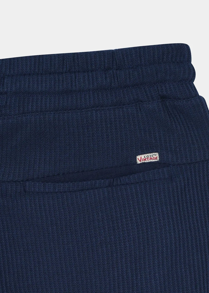Midnight Navy Waffle Knit Shorts