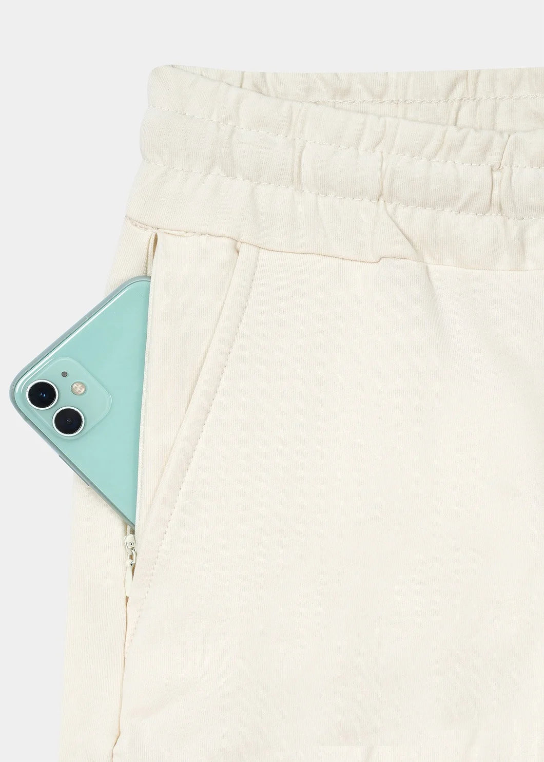 Bone Cream Stretch Cargo Shorts
