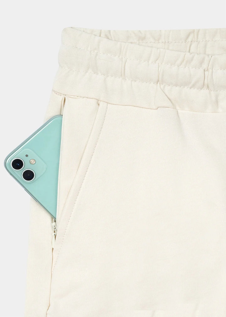 Bone Cream Stretch Cargo Shorts