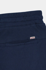 NAVY WAFFLE KNIT CROSS POCKET SHORT