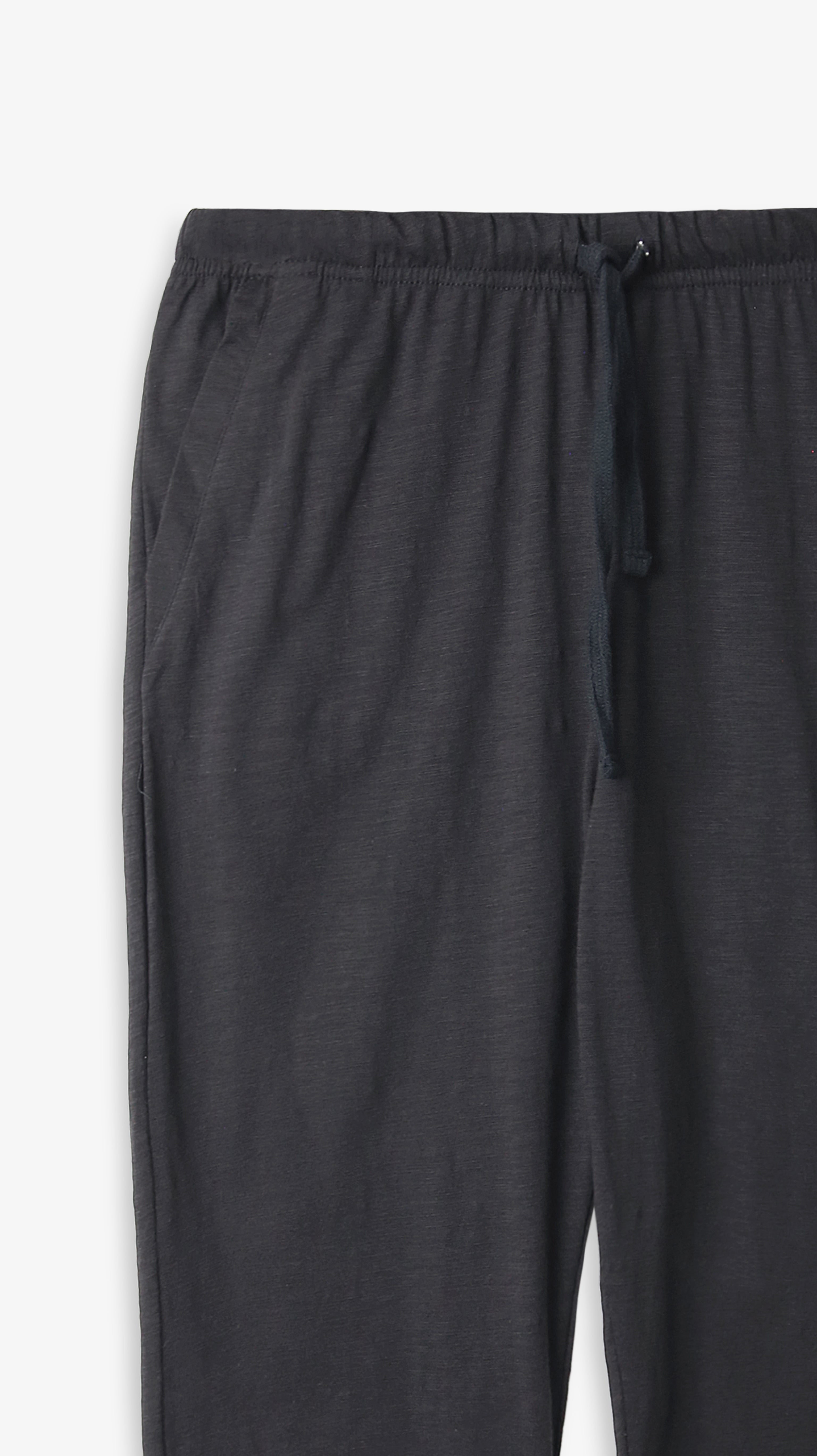 Men Black Soft Cotton Jersey Trouser