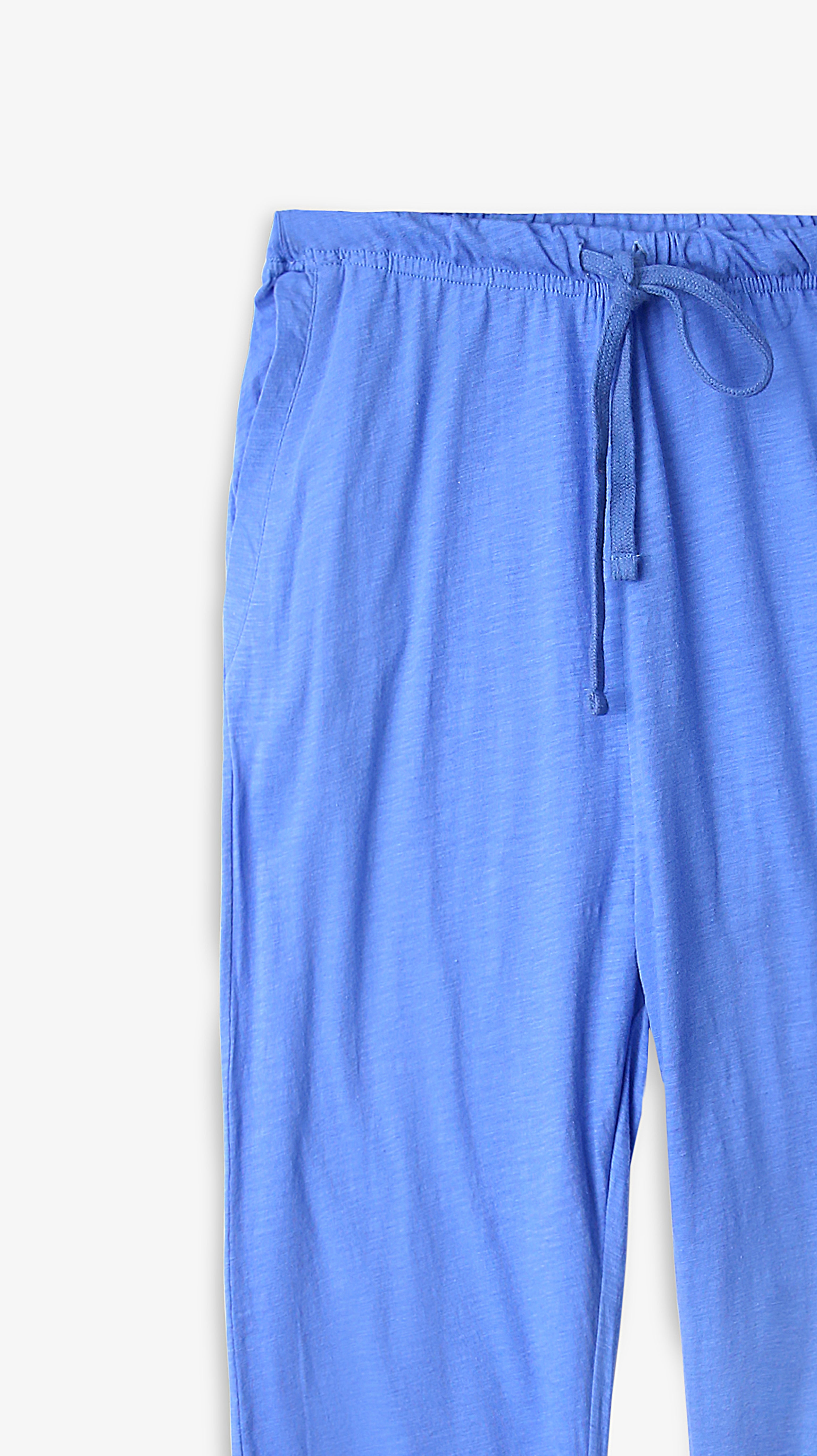 Men Sky Blue Soft Cotton Jersey Trouser