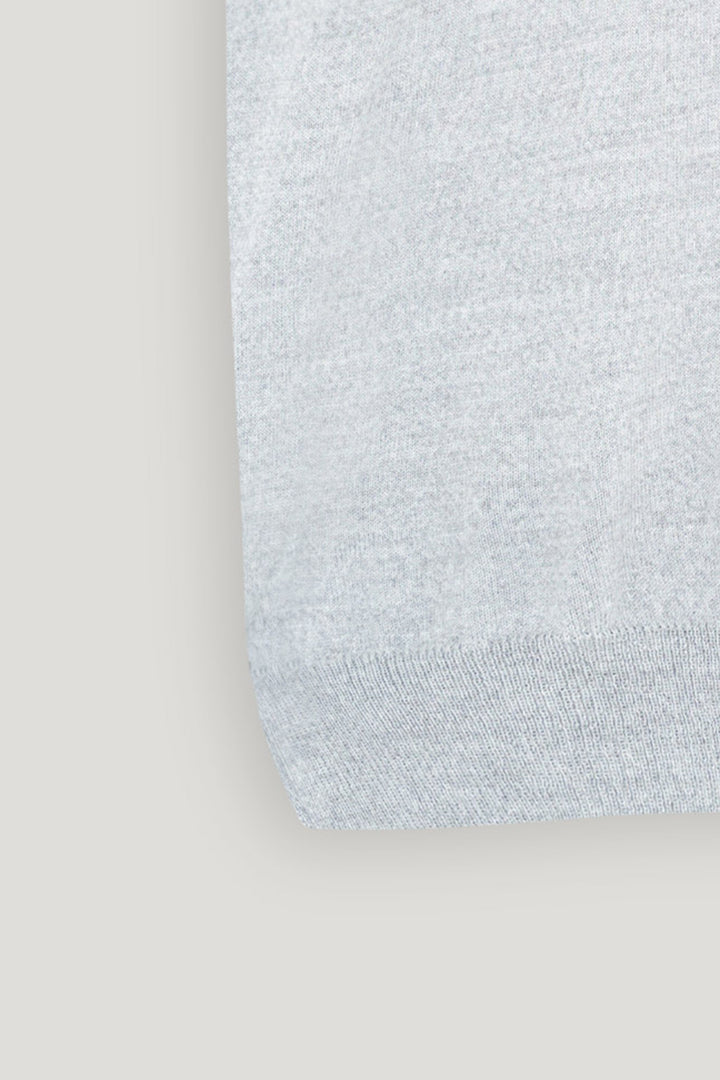 LIGHT GRAY MARINO SLEEVELESS SWEATER