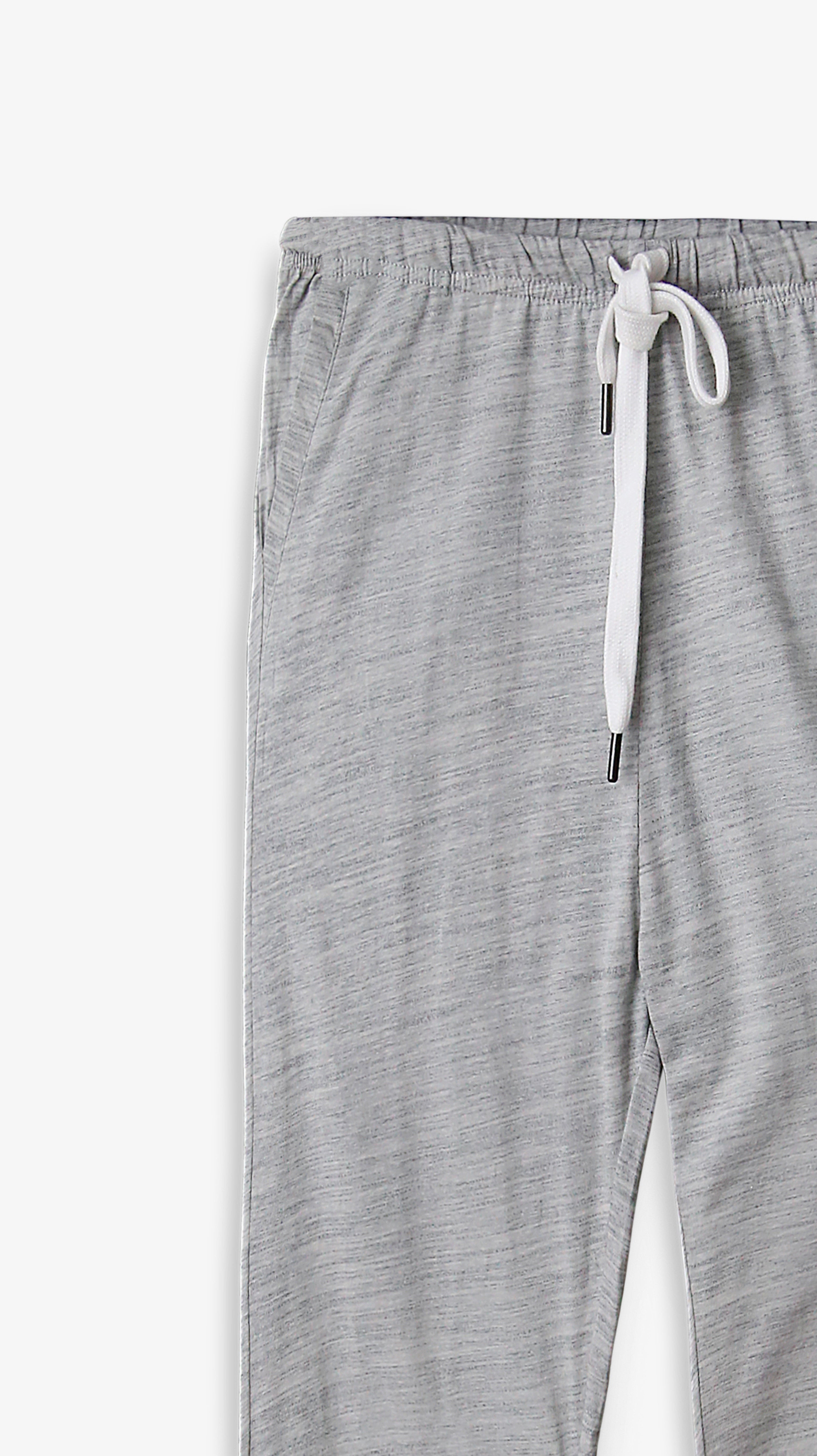 Men Grey Soft Cotton Jersey Trouser