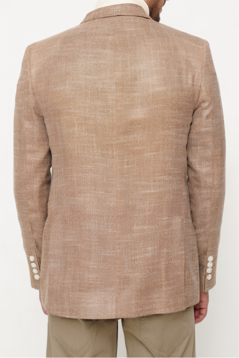 BROWN SLIM-FIT MICRO STRUCTURE BLAZZER