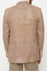 BROWN SLIM-FIT MICRO STRUCTURE BLAZZER