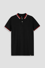Black Pique Polo Shirt