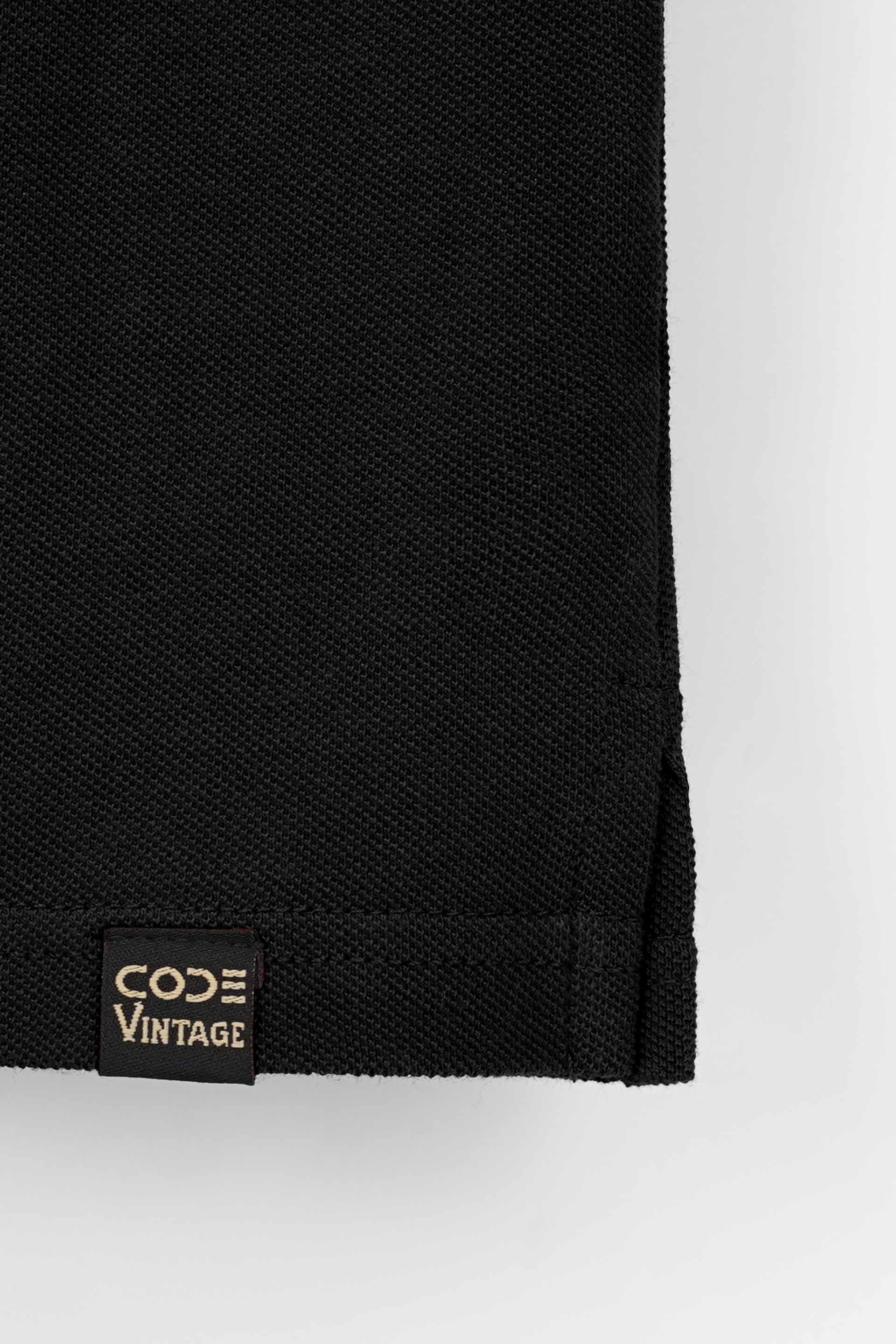 Black Pique Polo Shirt