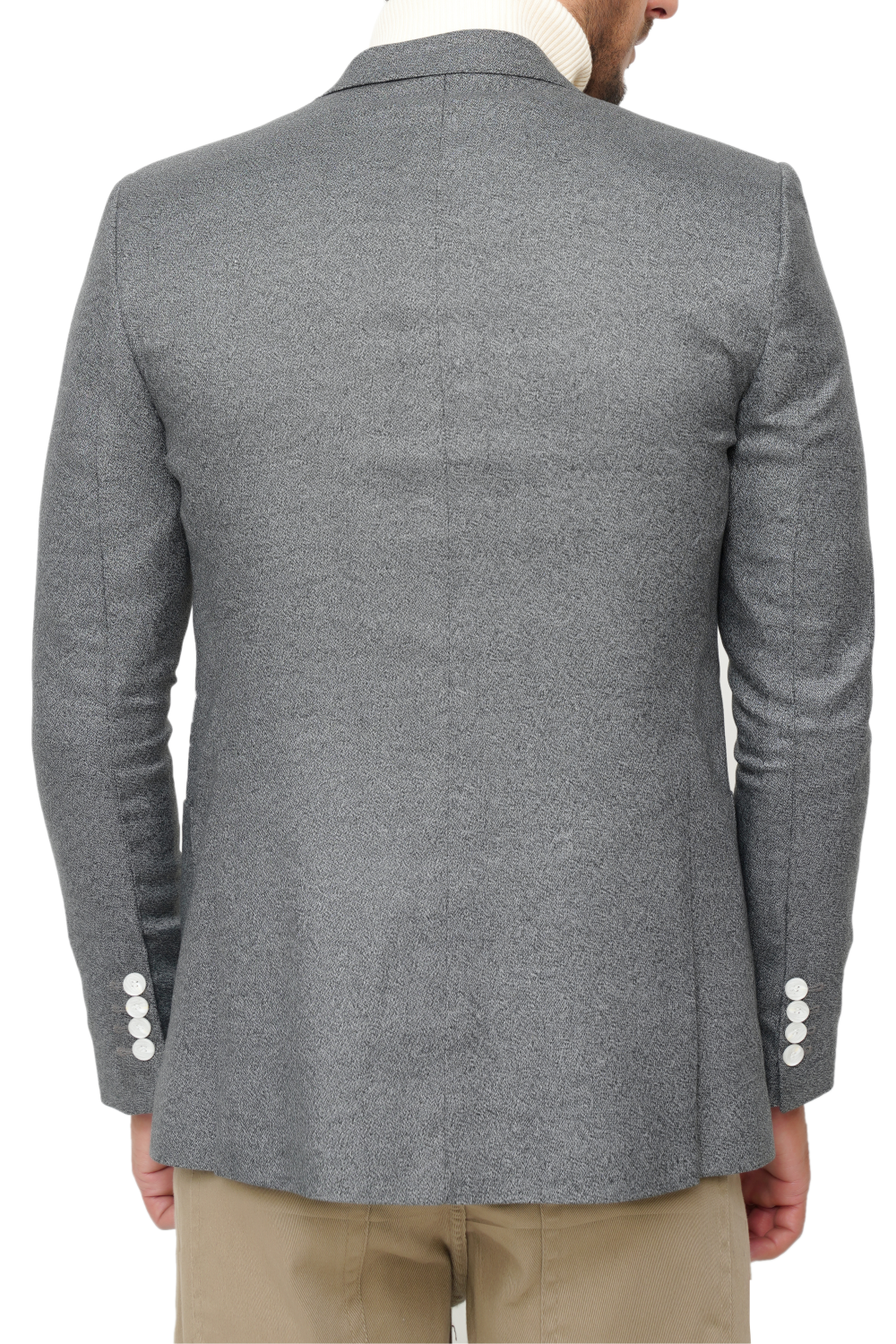 GRAY SLIM-FIT MICRO STRUCTURE BLAZZER