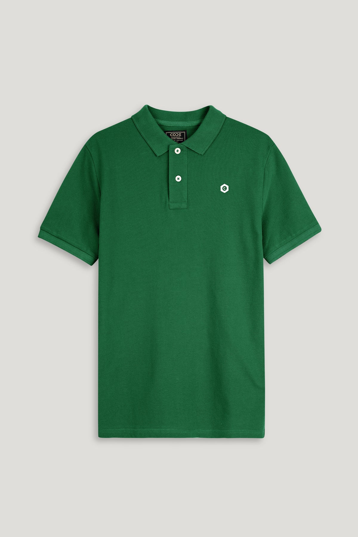 Green Pique Polo Shirt