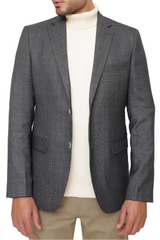 D-GRAY SLIM-FIT MICRO STRUCTURE BLAZZER