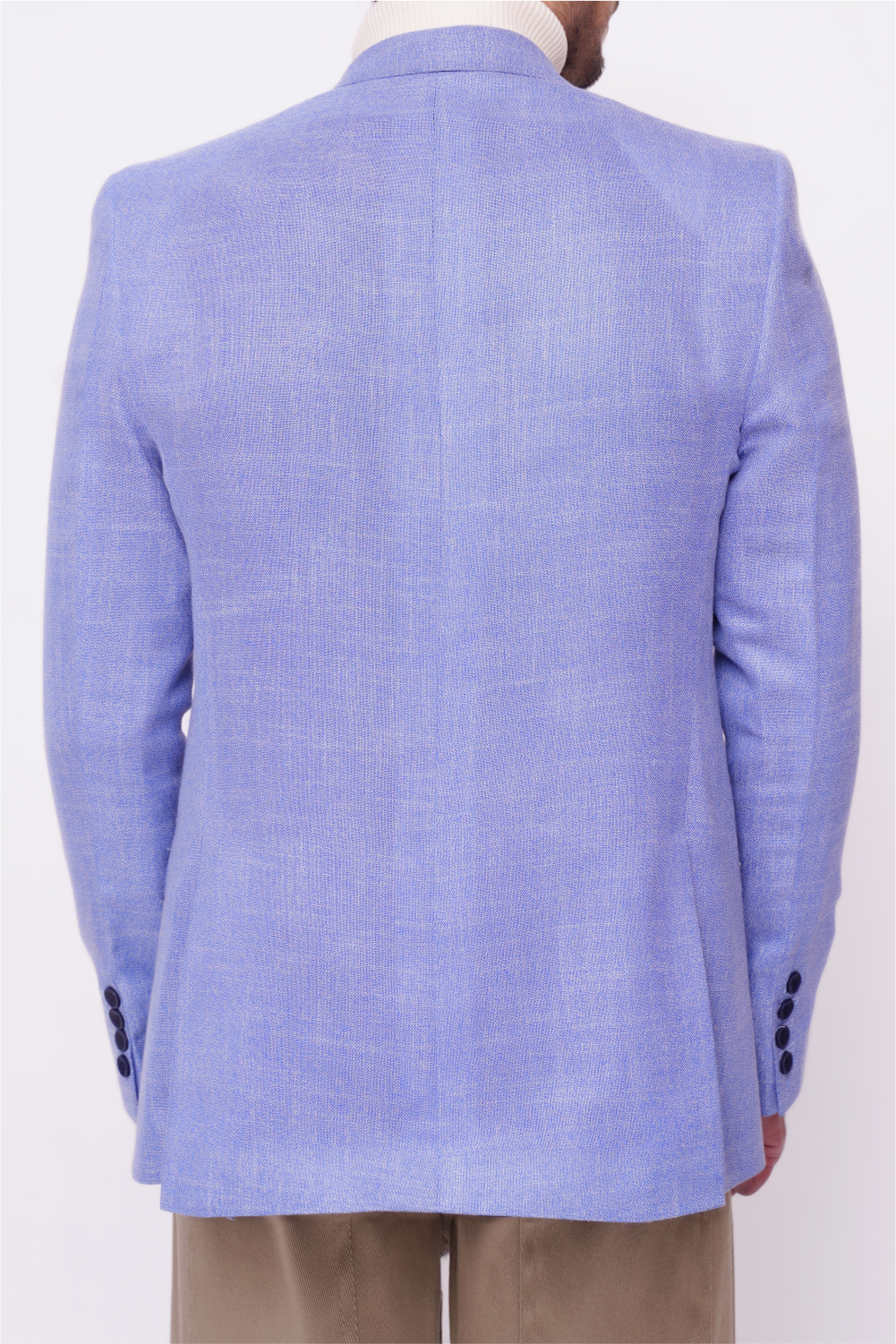 BLUE SLIM-FIT MICRO STRUCTURE BLAZZER