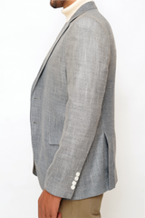 L-GRAY SLIM-FIT MICRO STRUCTURE BLAZZER