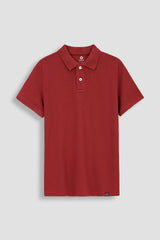 Red Pique Polo Shirt