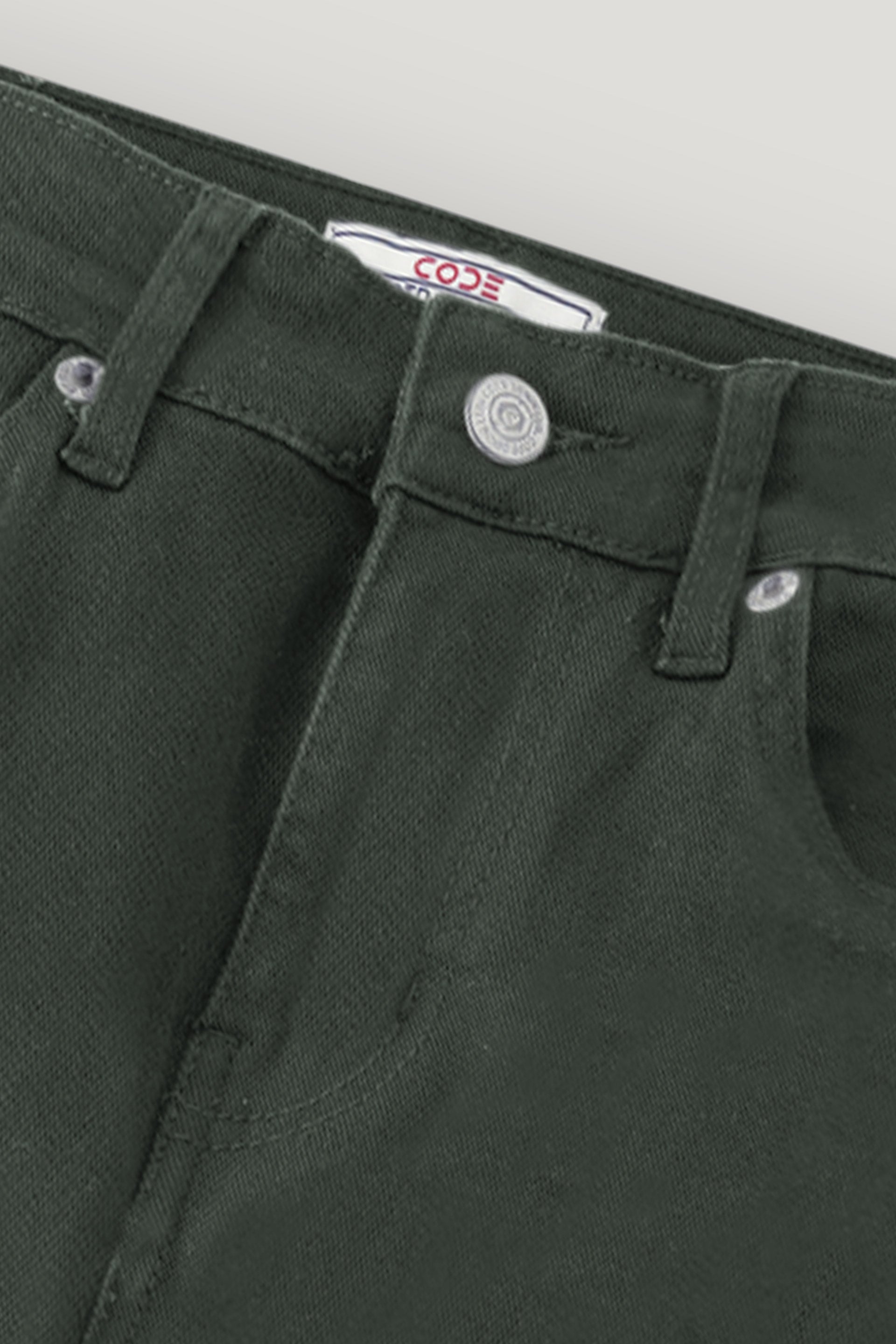 Dark Green Denim Chino