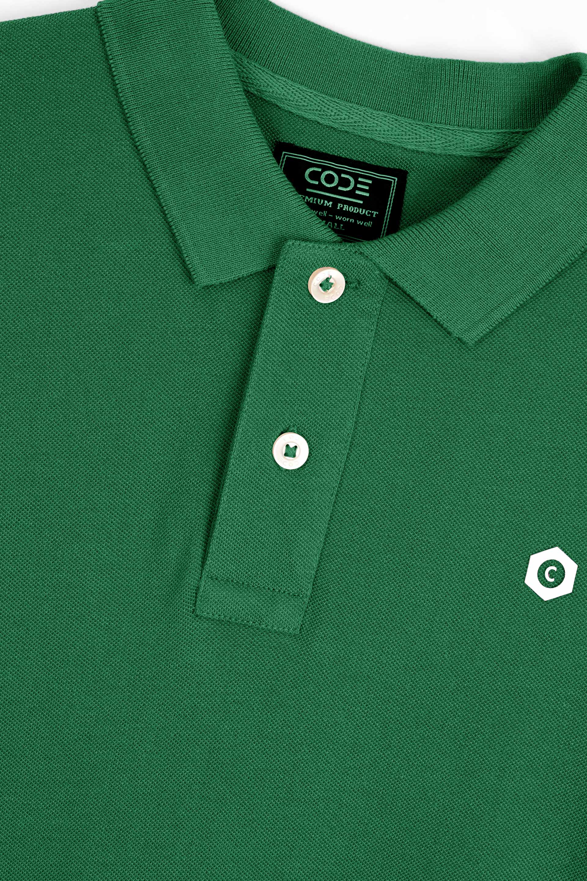 Green Pique Polo Shirt