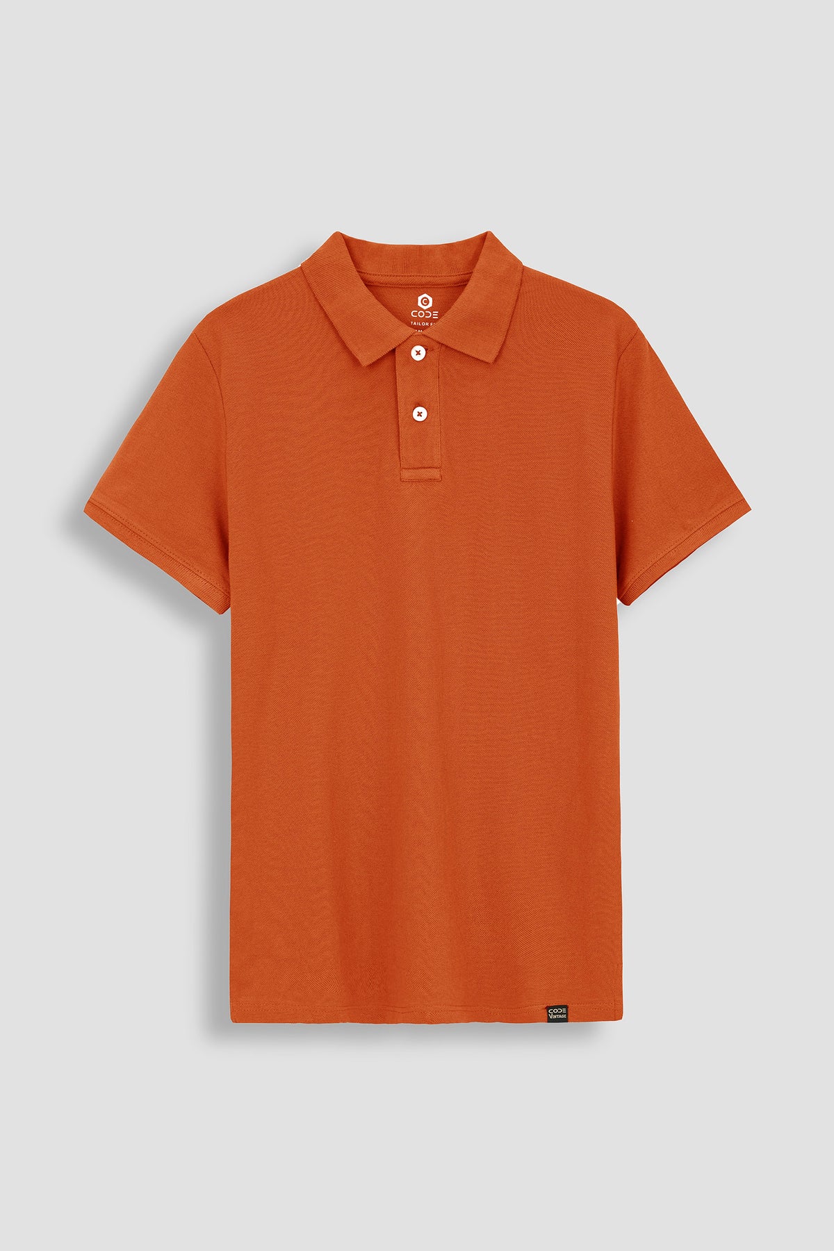 Orange Pique Polo Shirt