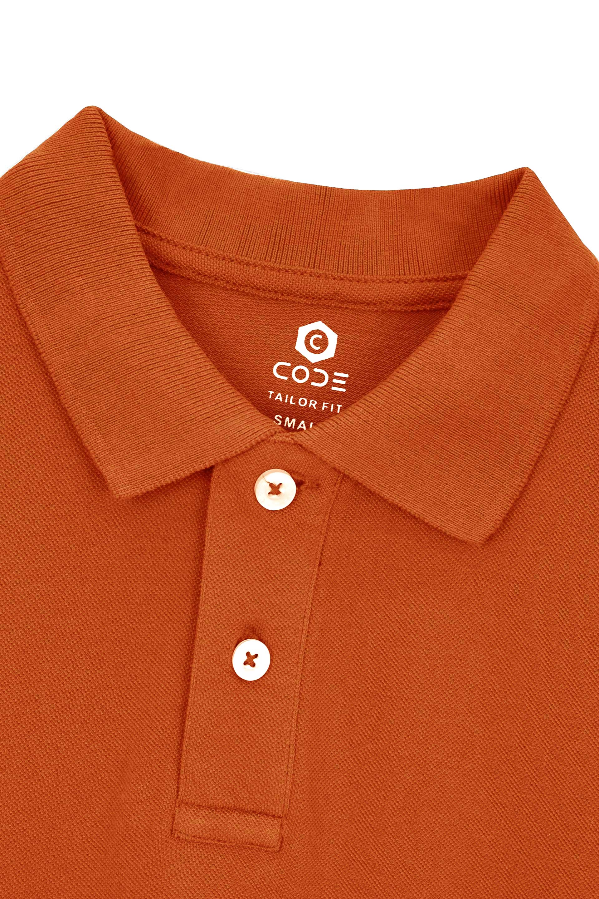 Orange Pique Polo Shirt