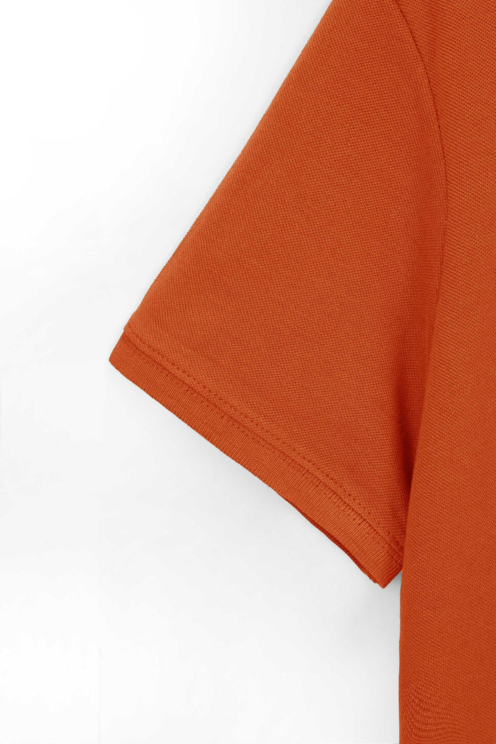 Orange Pique Polo Shirt