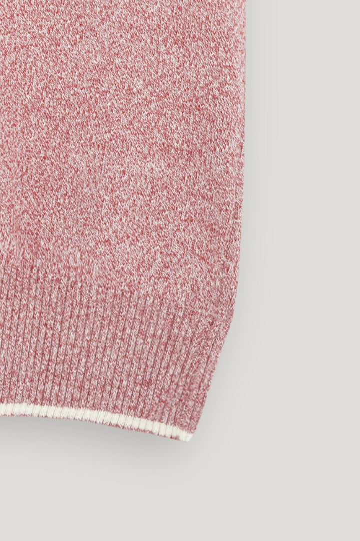TEXTURED PINK MARINO SLEEVELESS SWEATER