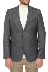 D-GRAY SLIM-FIT MICRO STRUCTURE BLAZZER