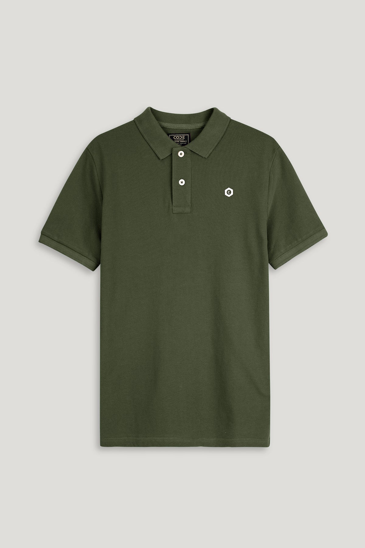 Olive Green Pique Polo Shirt
