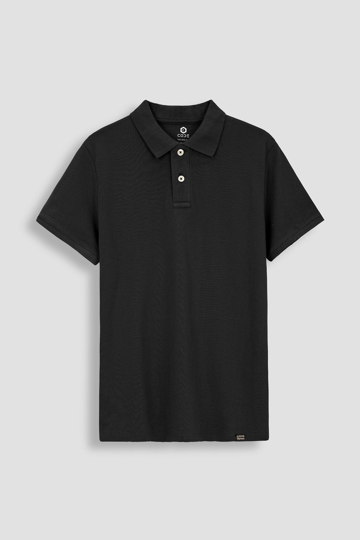 Black Pique Polo Shirt