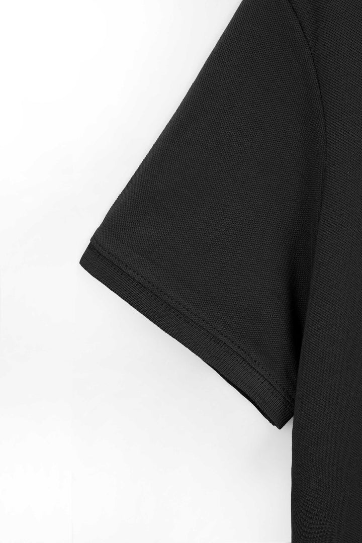 Black Pique Polo Shirt