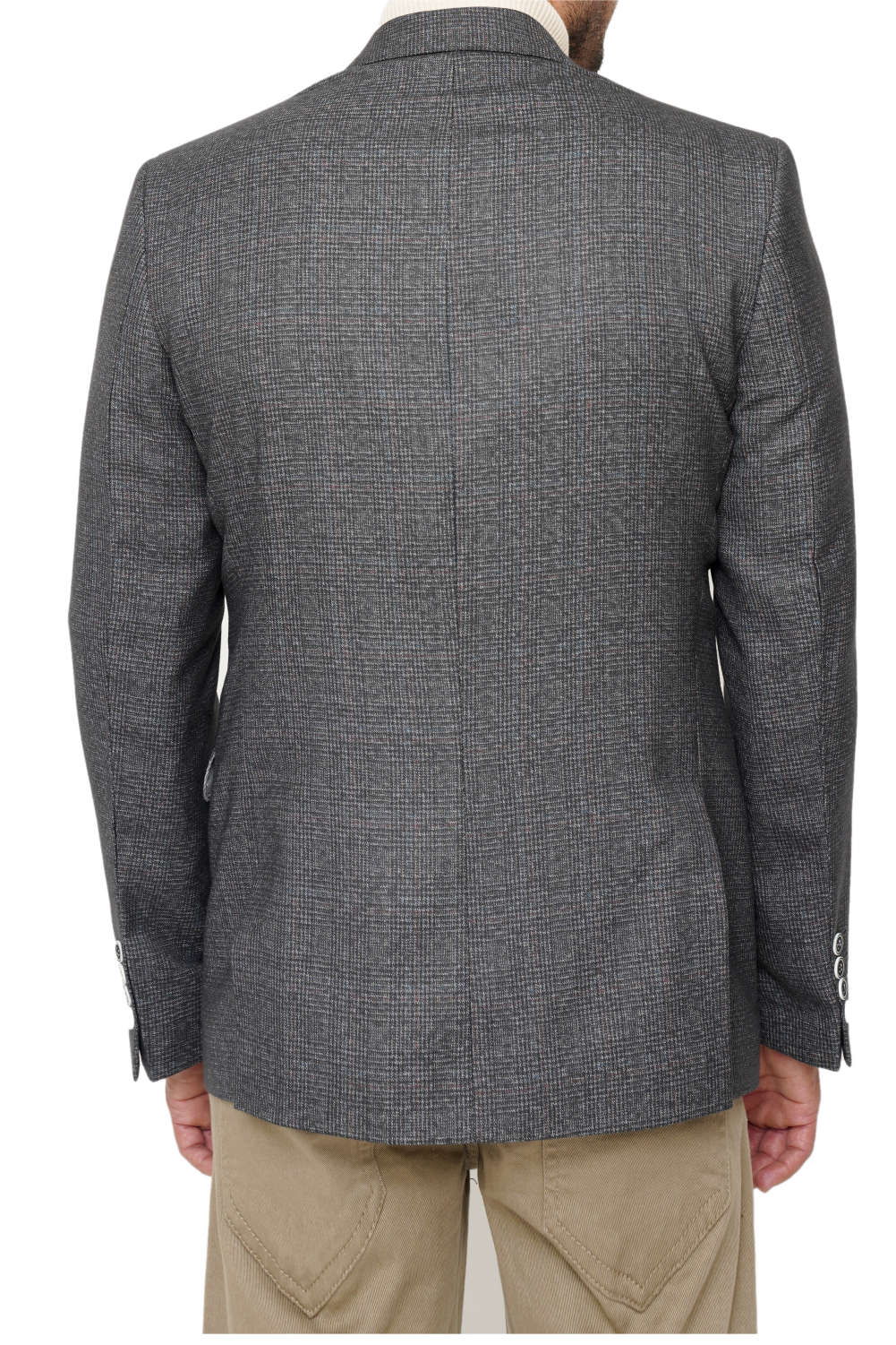 D-GRAY SLIM-FIT MICRO STRUCTURE BLAZZER