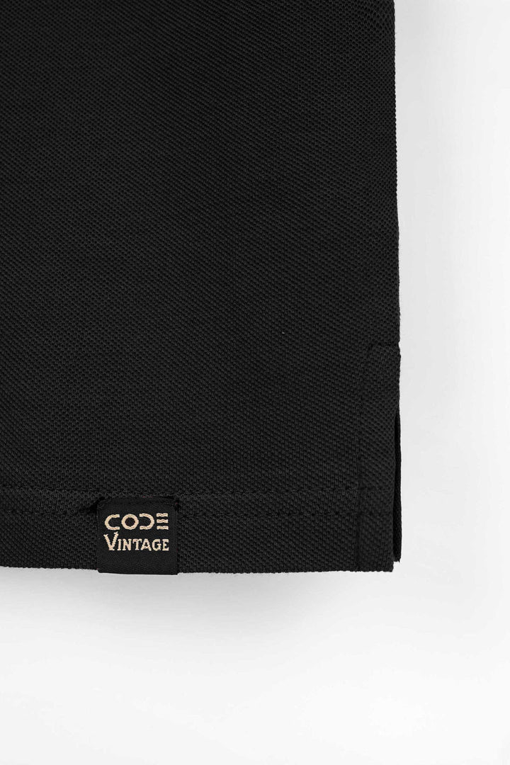 Black Pique Polo Shirt