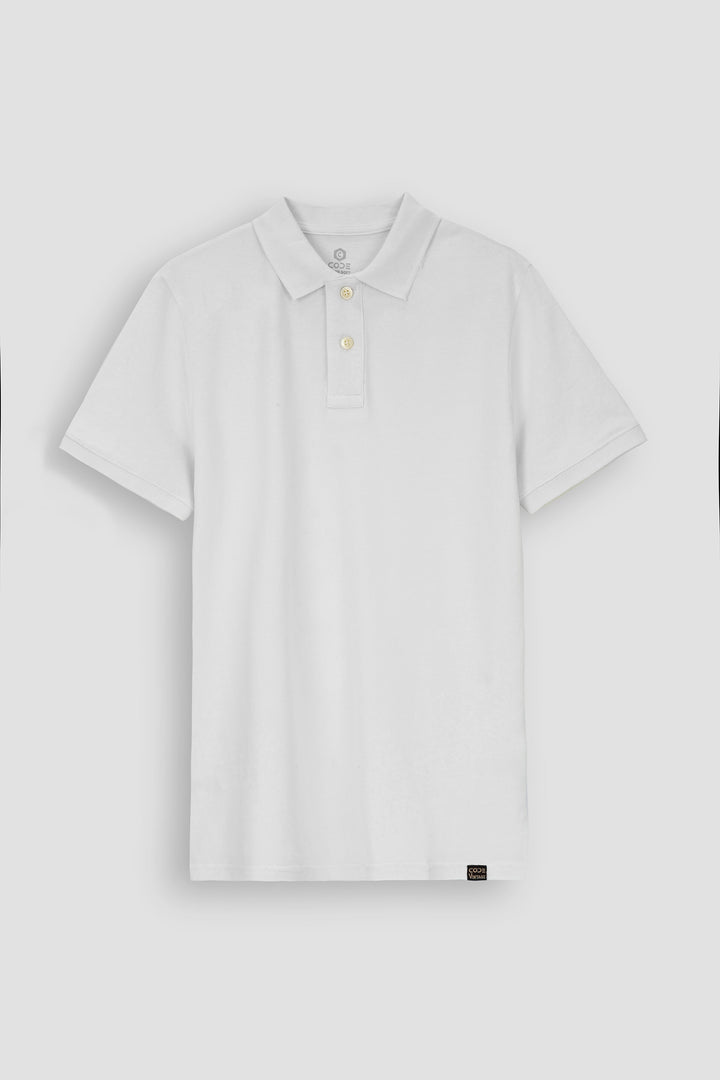 White Pique Polo Shirt