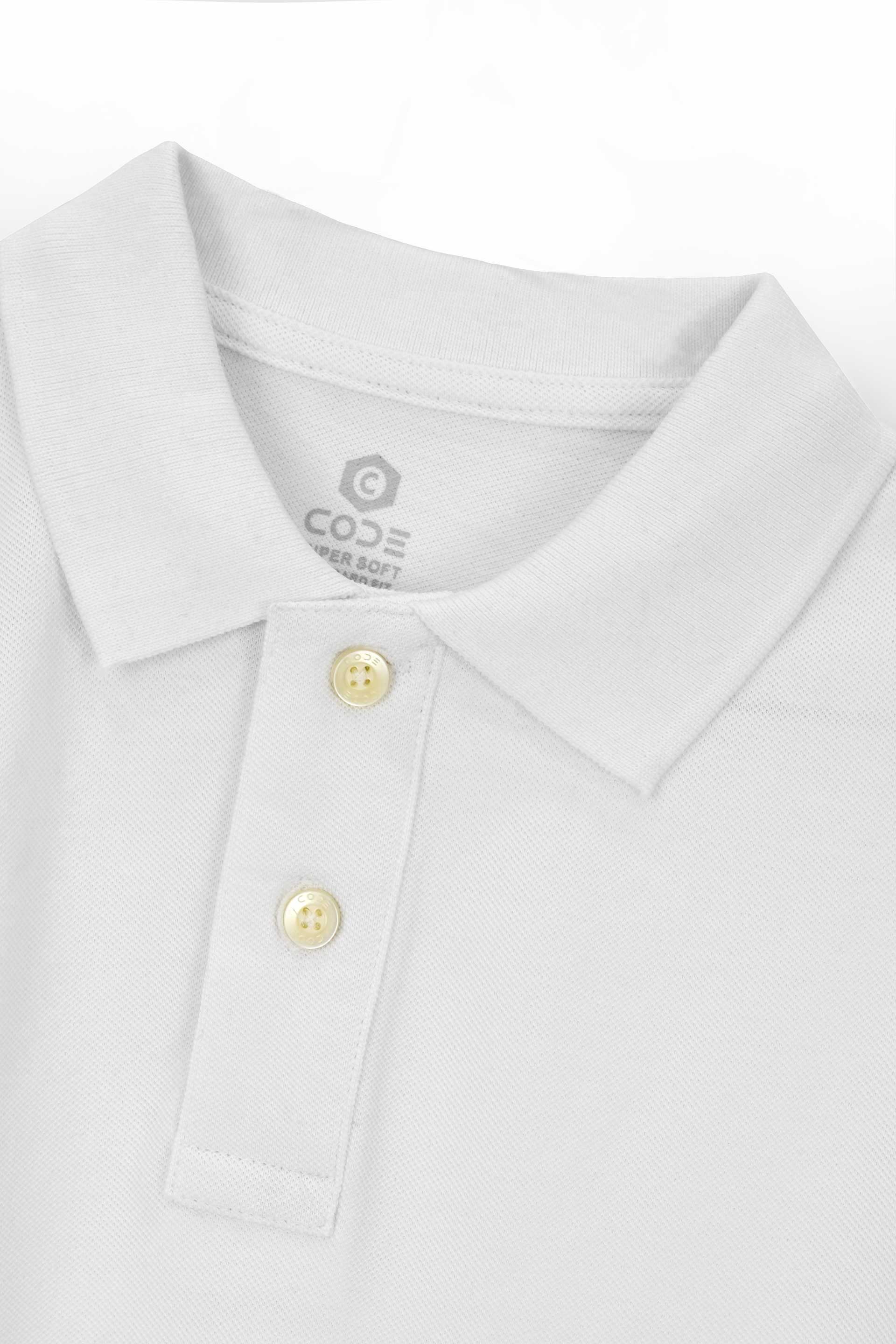 White Pique Polo Shirt