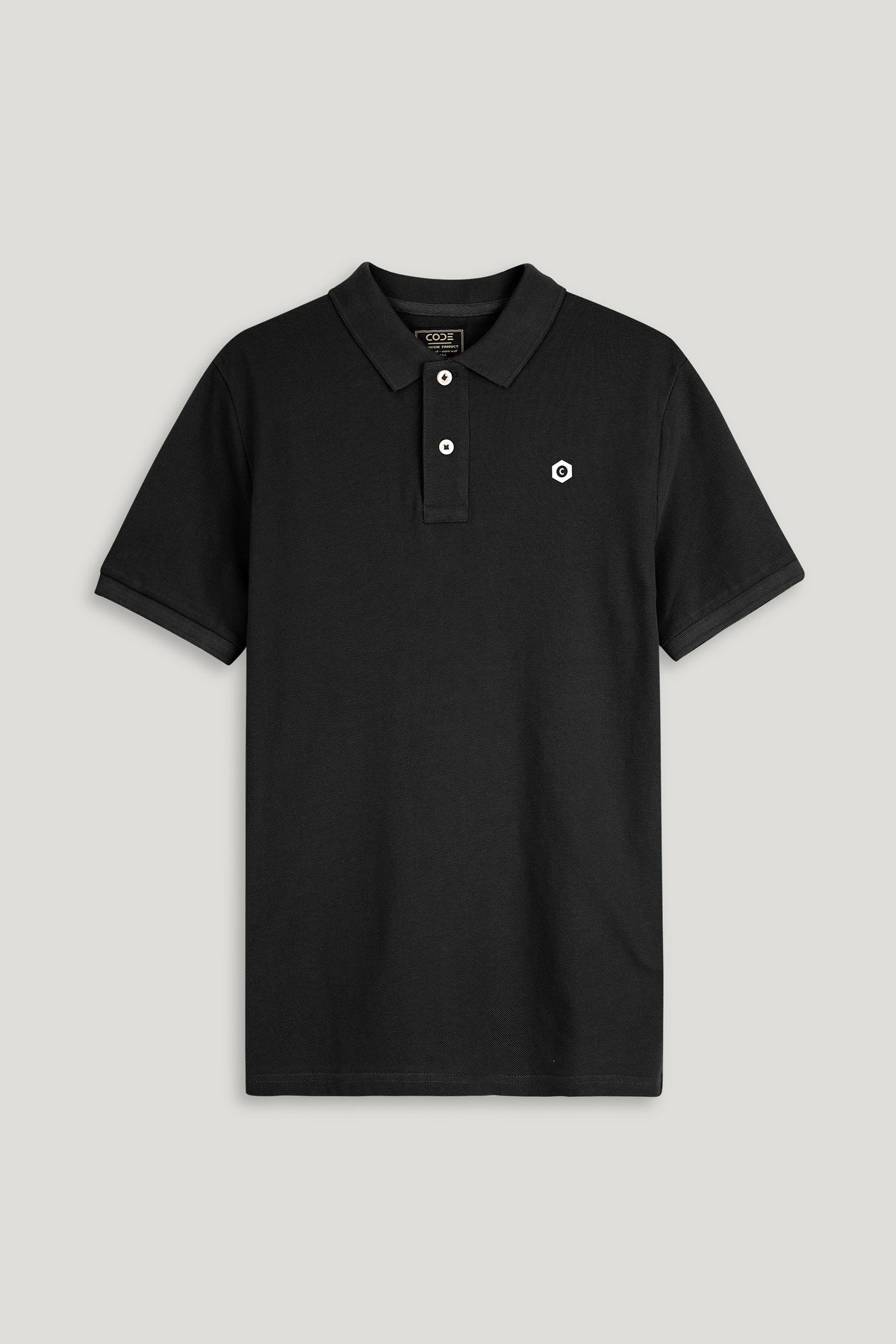 Black Pique Polo Shirt
