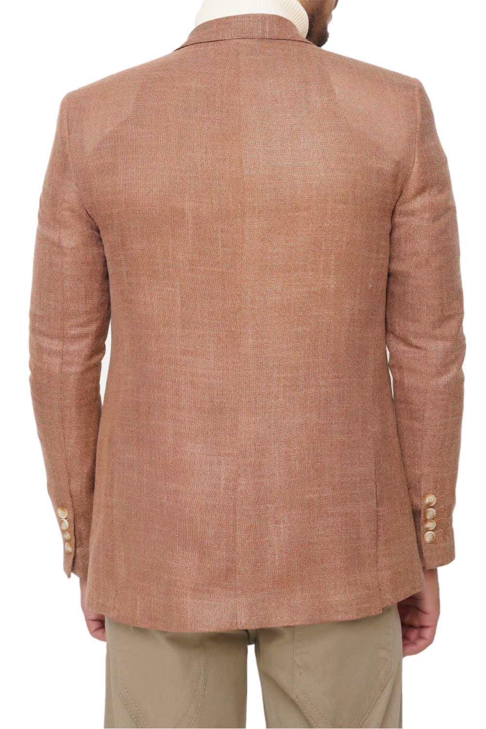 KHAKI SLIM-FIT MICRO STRUCTURE BLAZZER