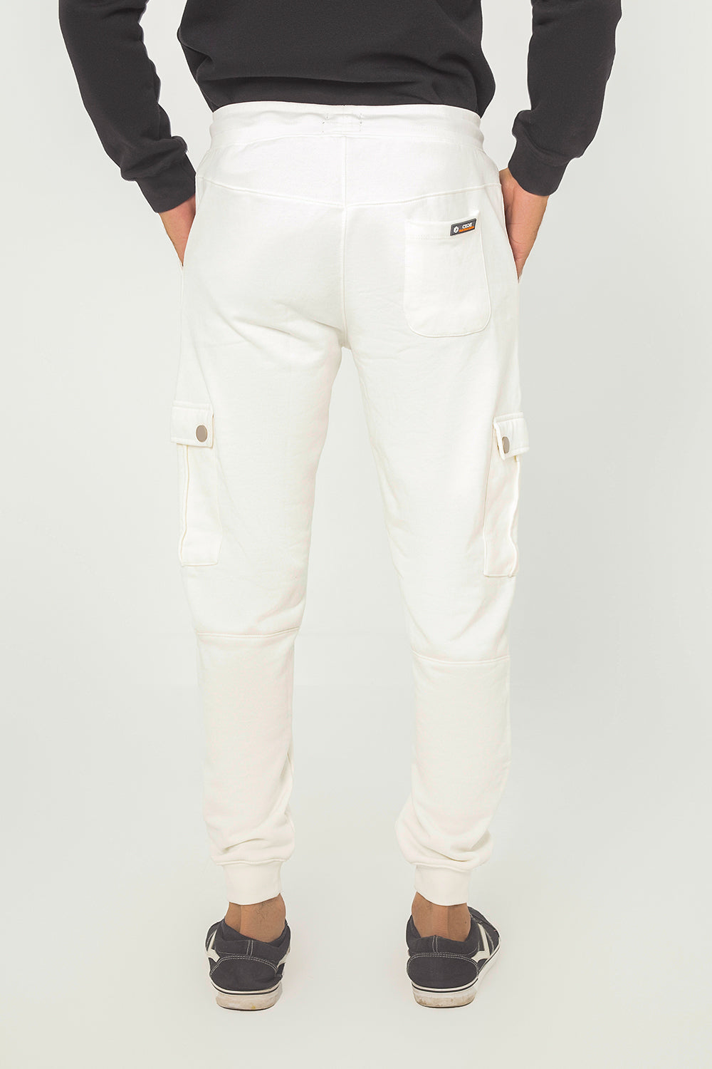 WHITE TERRY CUFF CARGO TROUSER