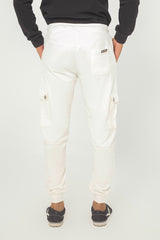 WHITE TERRY CUFF CARGO TROUSER