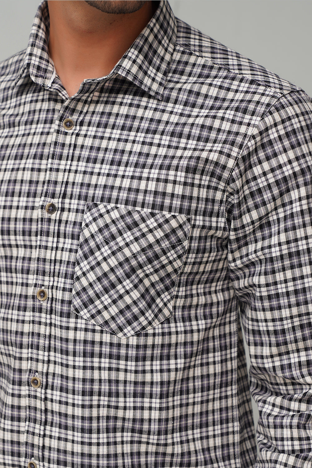 Check Black/ White Casual Shirt