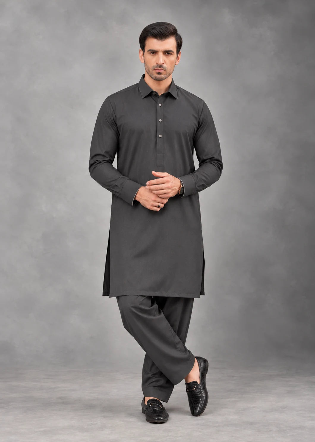 Charcoal Semi-Formal Shalwar Kameez