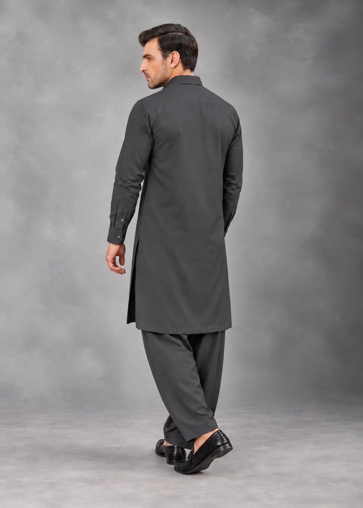 Charcoal Semi-Formal Shalwar Kameez