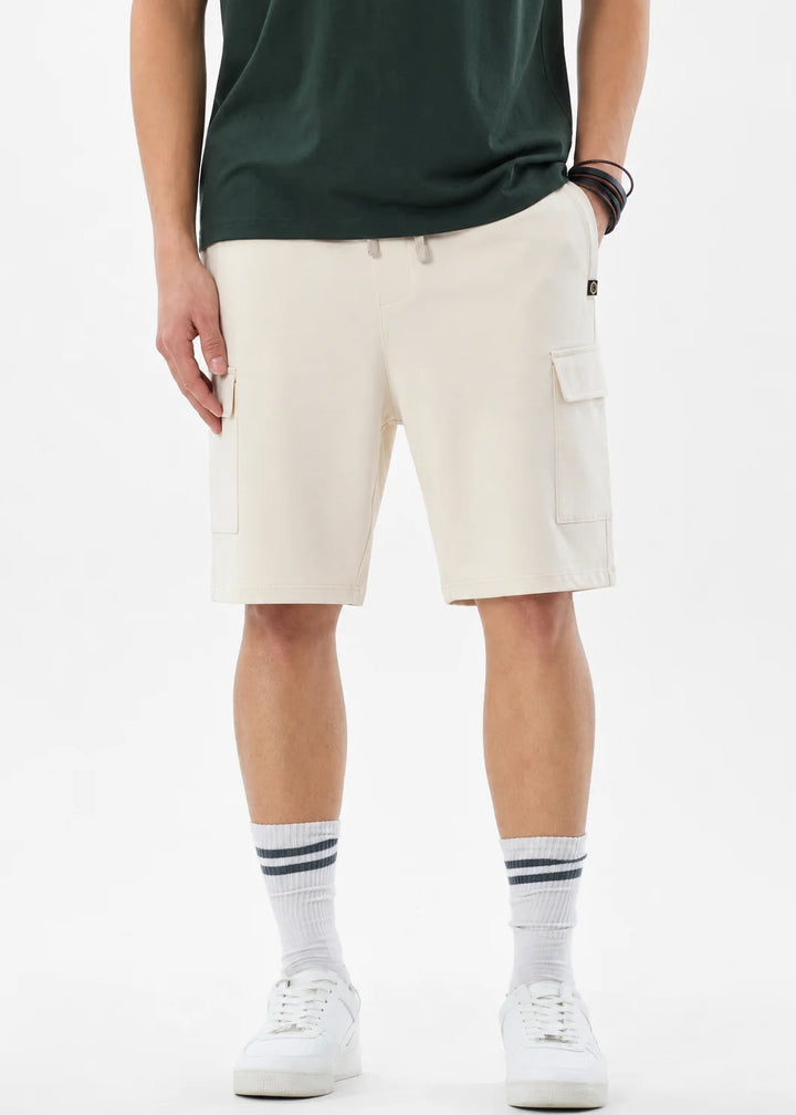 Bone Cream Stretch Cargo Shorts