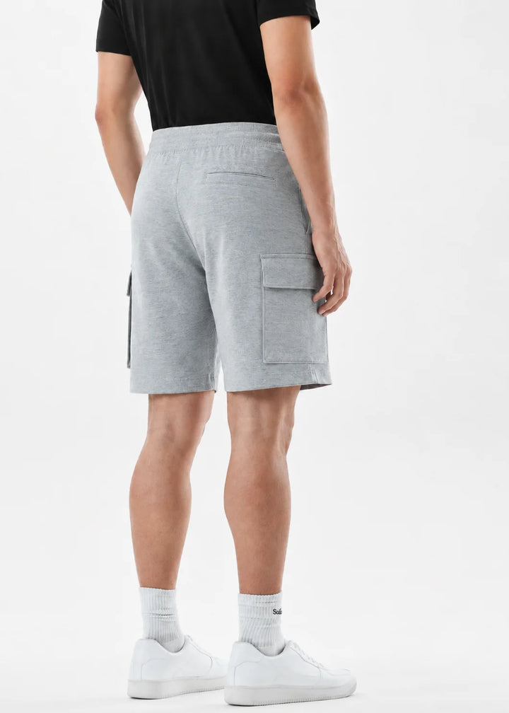Heather Grey Textured Waffle Knit Shorts