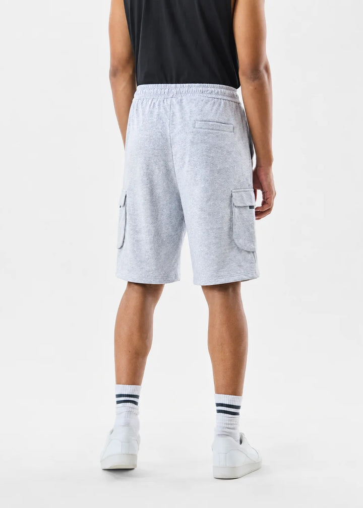 Ash Grey Terry Cargo Shorts